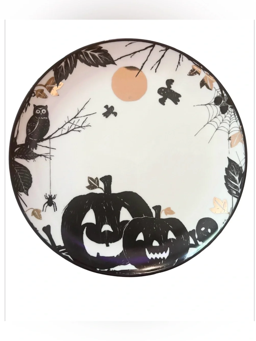 Lenox Haunted Halloween Porcelain Accent Plates Set Assorted Spooky Gothic Fall